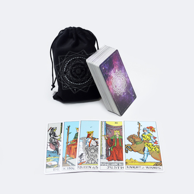 Αγορά Κατασκευαστής τυπωμένο mazo de tarot para principiantes προσαρμοσμένη εκτύπωση κομψό κατάστρωμα ταρώ με βελούδινο περιτύλιγμα online manufacture
