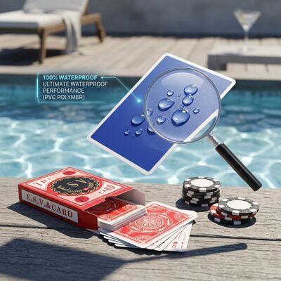 100 Percent Waterproof PVC Plastic Playing Cards For Poolside And Outdoor Casino Gaming Entertainment