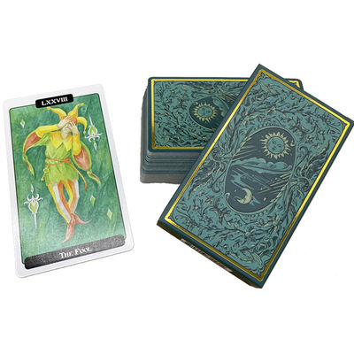 ματ πράσινο χρώμα καρτών 63*88mm εκτυπώσιμο Tarot γύρω από τη γωνία